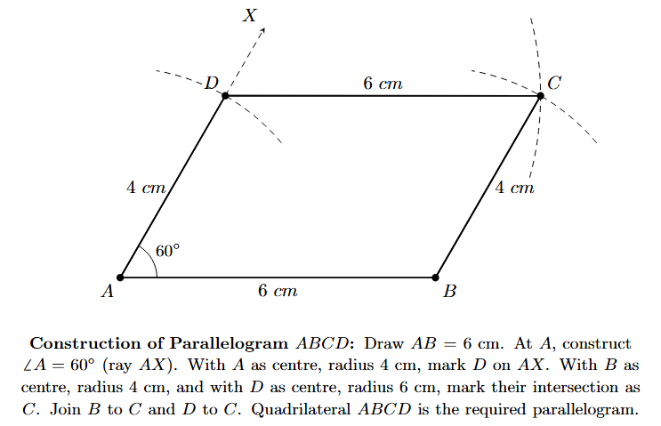 Complete parallelogram ABCD